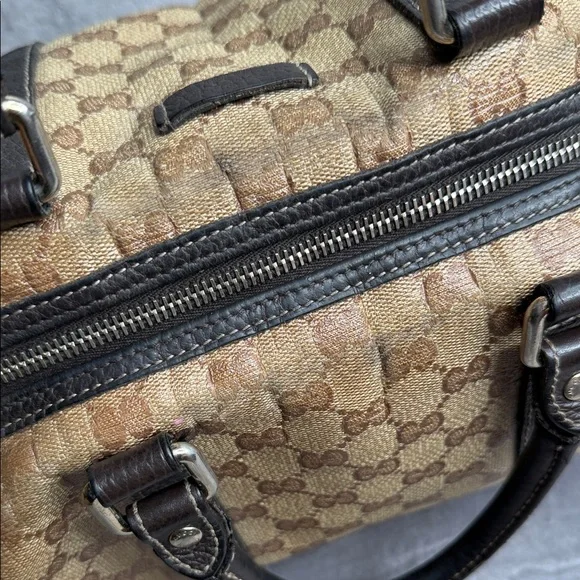 Gucci Tan and Dark Brown Monogram Tote - Picture 5 of 16
